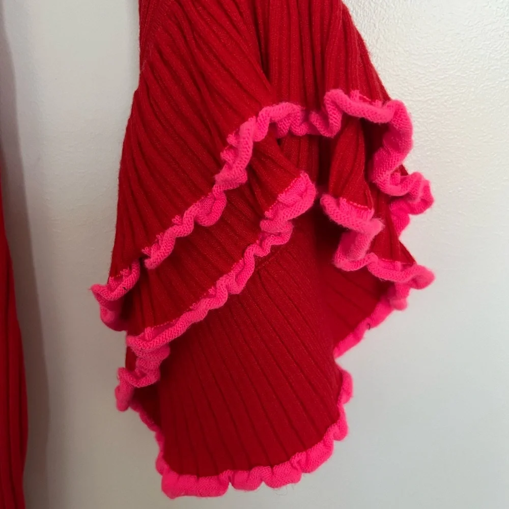 Red Ribbed Dress - Picture 3 of 3